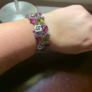 Gorgeous metal and crystal bracelet